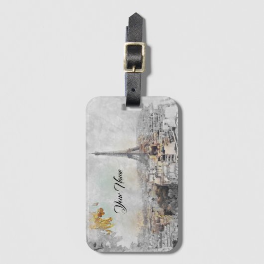 Eiffelturm. Paris, Frankreich Gepäckanhänger (Vorderseite Vertikal)