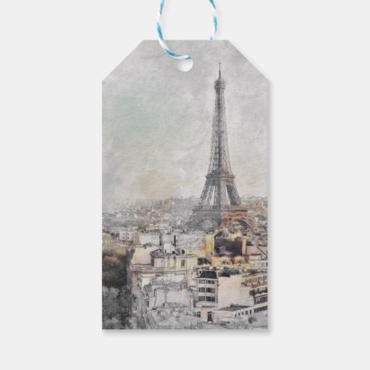 Eiffelturm. Paris, Frankreich Geschenkanhänger (Rückseite)