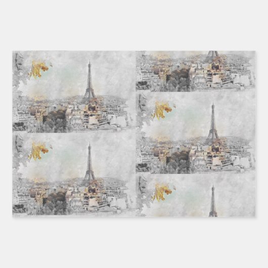 Eiffelturm. Paris, Frankreich Geschenkpapier Set (Vorderseite 3)