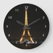Eiffelturm Paris Frankreich Große Wanduhr (Vorderseite)