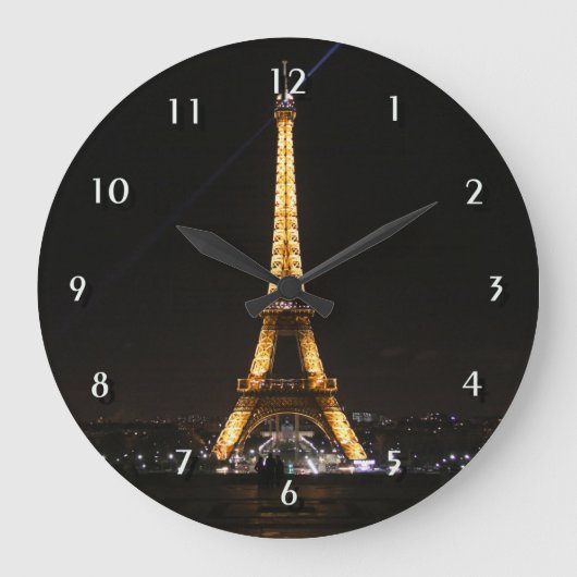 Eiffelturm Paris Frankreich Große Wanduhr (Vorderseite)