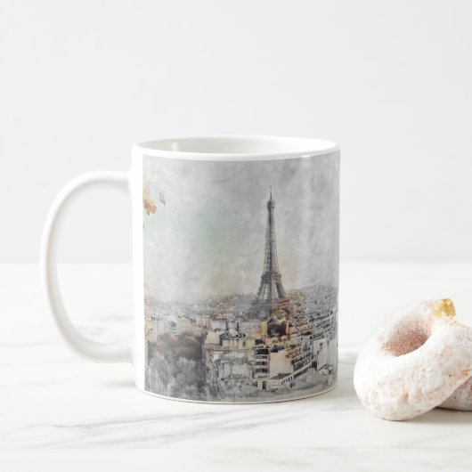 Eiffelturm. Paris, Frankreich Kaffeetasse (Mit Donut)
