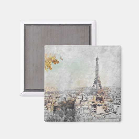 Eiffelturm. Paris, Frankreich Magnet (Vorderseite/Rückseite)