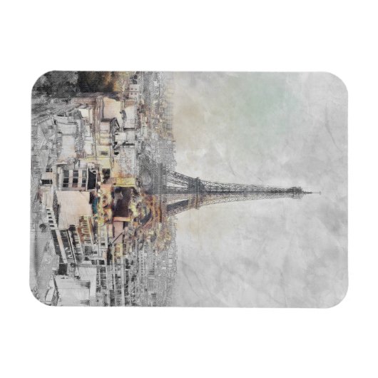 Eiffelturm. Paris, Frankreich Magnet (Horizontal)