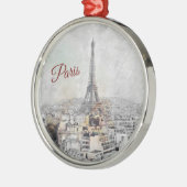 Eiffelturm. Paris, Frankreich Ornament Aus Metall (Links)