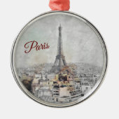 Eiffelturm. Paris, Frankreich Ornament Aus Metall (Vorne)