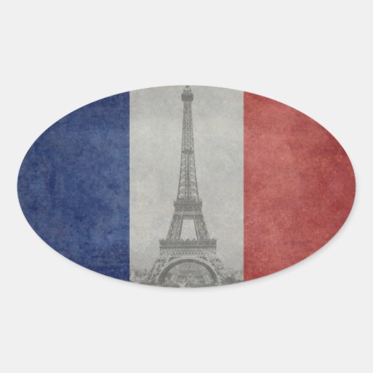 Eiffelturm, Paris Frankreich Ovaler Aufkleber (Vorderseite)