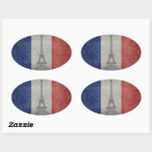 Eiffelturm, Paris Frankreich Ovaler Aufkleber (Blatt)