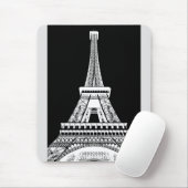 Eiffelturm Paris Frankreich Pop Schwarz/Weiß Mousepad (Mit Mouse)