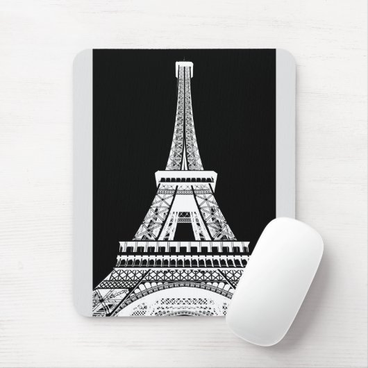 Eiffelturm Paris Frankreich Pop Schwarz/Weiß Mousepad (Mit Mouse)
