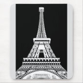 Eiffelturm Paris Frankreich Pop Schwarz/Weiß Mousepad (Vorne)