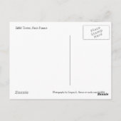 Eiffelturm, Paris Frankreich Postcard II Postkarte (Rückseite)