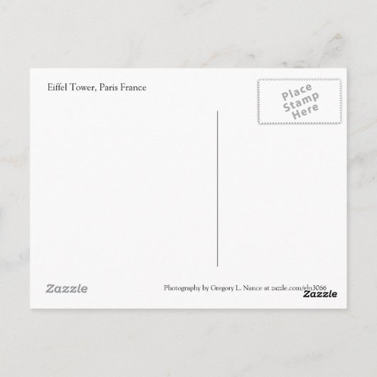 Eiffelturm, Paris Frankreich Postcard II Postkarte (Rückseite)