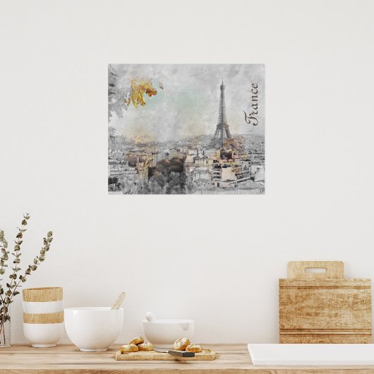 Eiffelturm. Paris-Frankreich-Poster Poster (Küche)