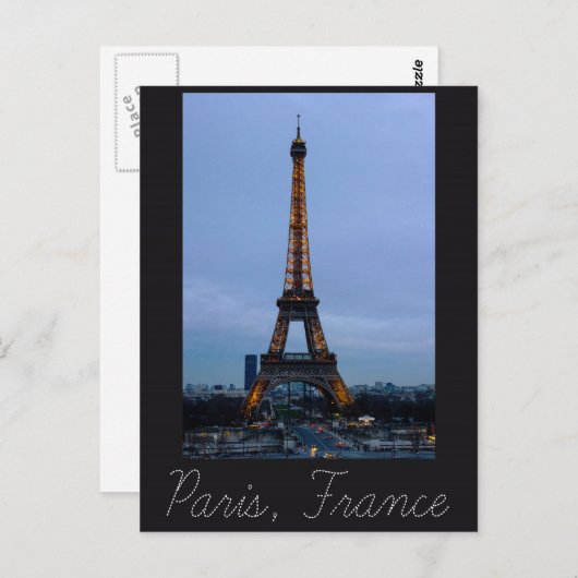 Eiffelturm, Paris Frankreich Postkarte (Vorne/Hinten)