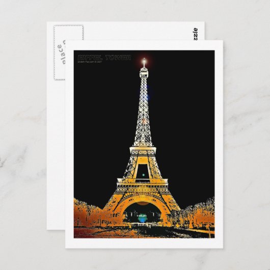 Eiffelturm, Paris, Frankreich Postkarte (Vorne/Hinten)