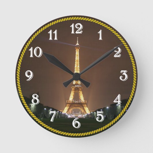 Eiffelturm, Paris, Frankreich Runde Wanduhr (Vorderseite)