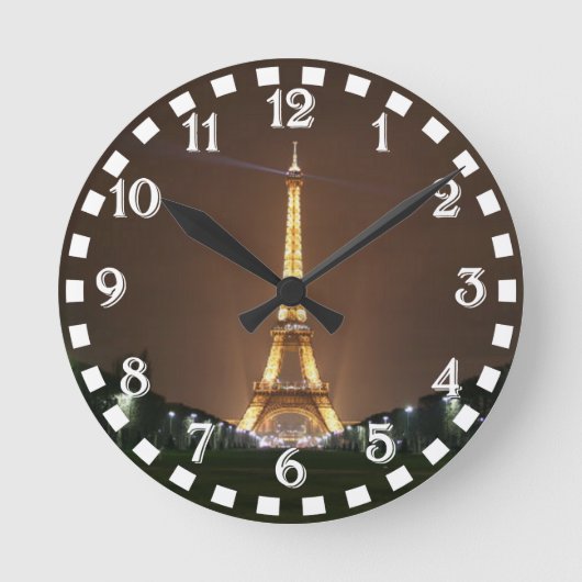 Eiffelturm, Paris, Frankreich Runde Wanduhr (Vorderseite)