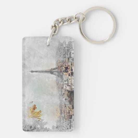 Eiffelturm. Paris, Frankreich Schlüsselanhänger (Rückseite)