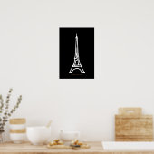 Eiffelturm Paris/Frankreich Schwarz-weiß Poster (Küche)