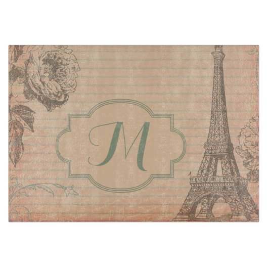 Eiffelturm Paris Frankreich Shab Schneidebrett (Vorderseite)