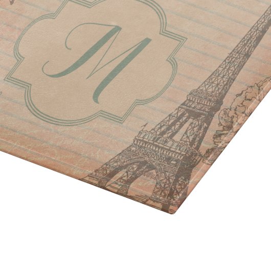 Eiffelturm Paris Frankreich Shab Schneidebrett (Ecke)