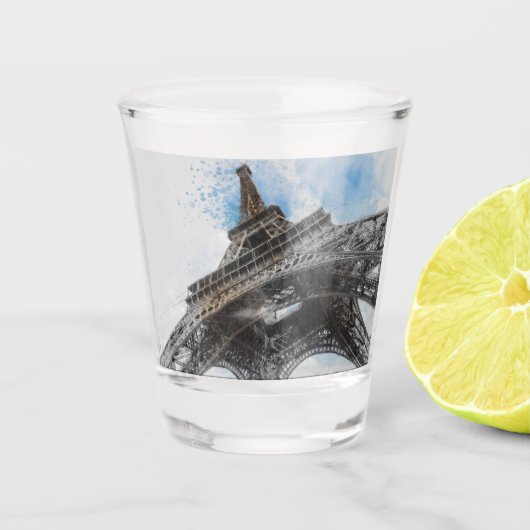 Eiffelturm Paris Frankreich Shot Glass - Vintag Schnapsglas (Vorderseite)