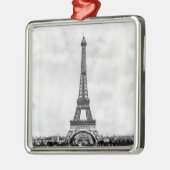 Eiffelturm Paris Frankreich Silbernes Ornament (Links)