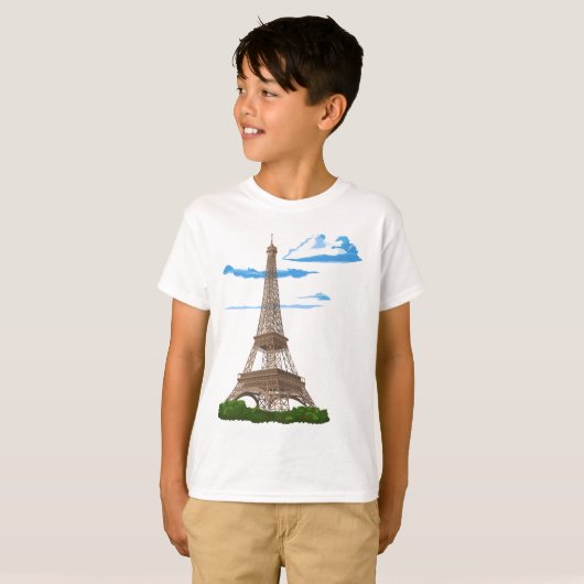 Eiffelturm Paris Frankreich T-Shirt (Vorne ganz)