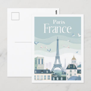 Eiffelturm Paris Frankreich Vintage Berühmter Reis Postkarte