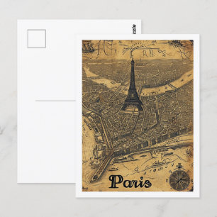 Eiffelturm Paris Frankreich Vintage Berühmter Reis Postkarte