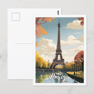 Eiffelturm Paris Frankreich Vintage Berühmter Reis Postkarte