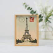 Eiffelturm, Paris, Frankreich, Vintages Retro Postkarte (Stehend Vorderseite)