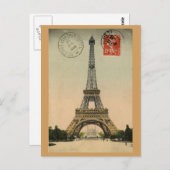 Eiffelturm, Paris, Frankreich, Vintages Retro Postkarte (Vorne/Hinten)