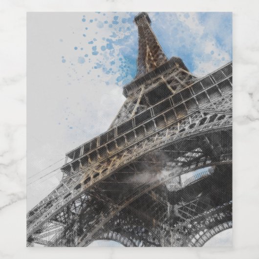 Eiffelturm, Paris, Frankreich Weinetikett (Einzelnes Label)