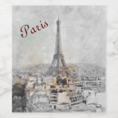 Eiffelturm Paris Frankreich Weinkarte - Elegant Weinetikett (Einzelnes Label)