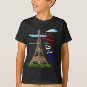 Eiffelturm Paris Französisch-Flagge T-Shirt