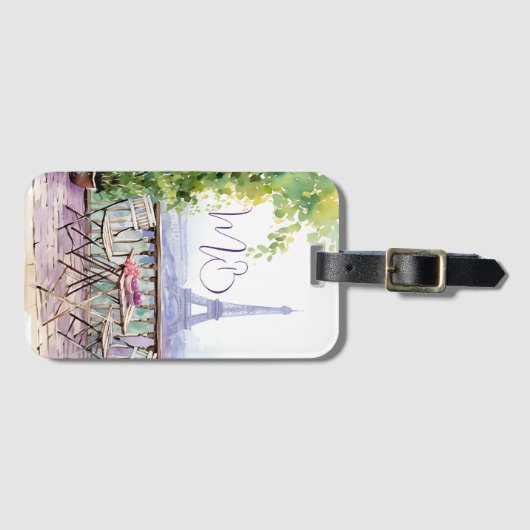 Eiffelturm Paris Gepäckanhänger (Vorderseite (Horizontal))