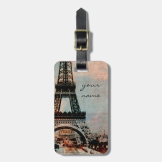 Eiffelturm-Paris-Gewohnheits-Gepäckanhänger Gepäckanhänger