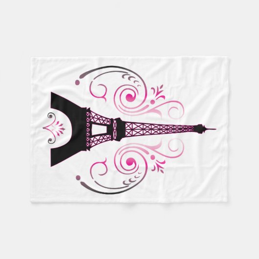 Eiffelturm Paris Gradient Swirl Design Fleecedecke (Vorderseite (Horizontal))