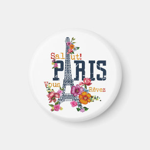 Eiffelturm Paris Hemd Salut blühend Paris Fra Magnet
