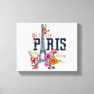 Eiffelturm Paris Hemd Salut Blühendes Paris Fra Leinwanddruck