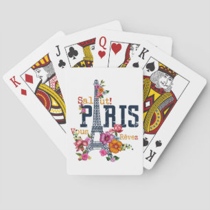 Eiffelturm Paris Hemd Salut Blühendes Paris Fra Spielkarten