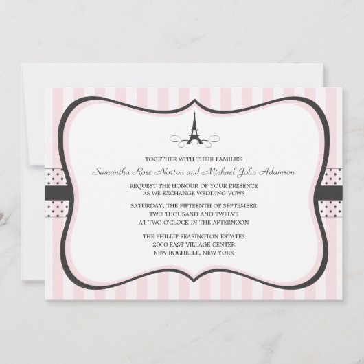 Eiffelturm Paris Hochzeit Einladung (Vorderseite)