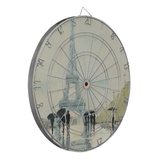 Eiffelturm | Paris im Regen Dartscheibe (Vorderseite Links)