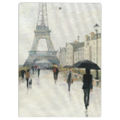 Eiffelturm | Paris im Regen Klemmbrett (Rückseite)