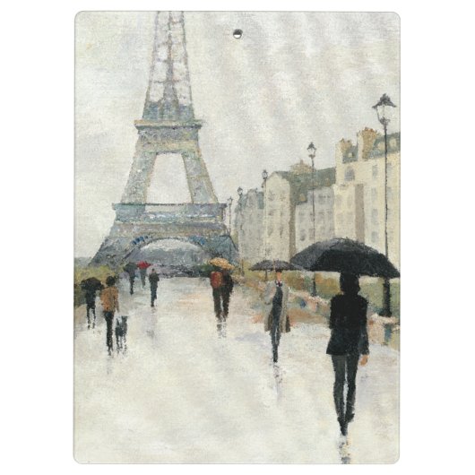 Eiffelturm | Paris im Regen Klemmbrett (Rückseite)