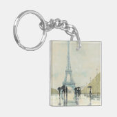 Eiffelturm | Paris im Regen Schlüsselanhänger (Vorderseite links)