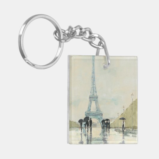 Eiffelturm | Paris im Regen Schlüsselanhänger (Vorderseite links)