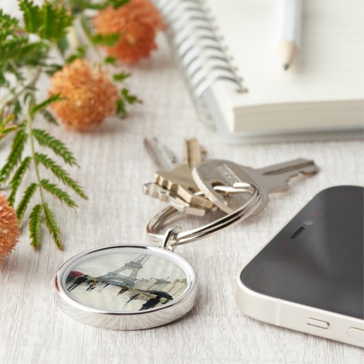 Eiffelturm | Paris im Regen Schlüsselanhänger (Seite)